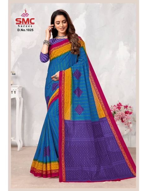 Smc Parvathi Casual Daily Wear Cotton Printed Latest Saree Collection